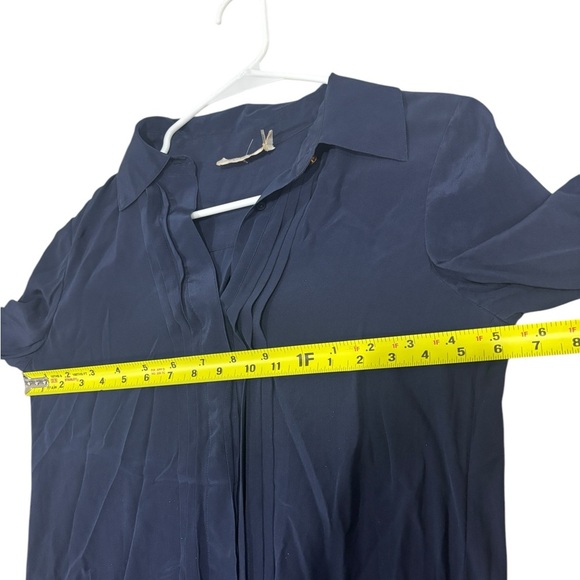 Tory Burch Navy Blue Women's Shirt Dress Button Up Collared Silk Size 2 - Picture 6 of 8